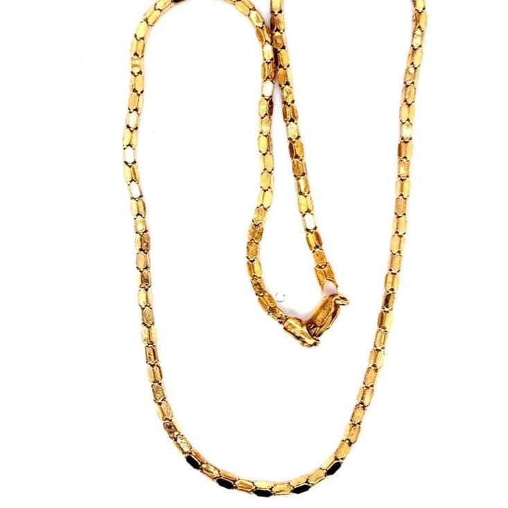Gold Vermeil 925 Box Chain Necklace