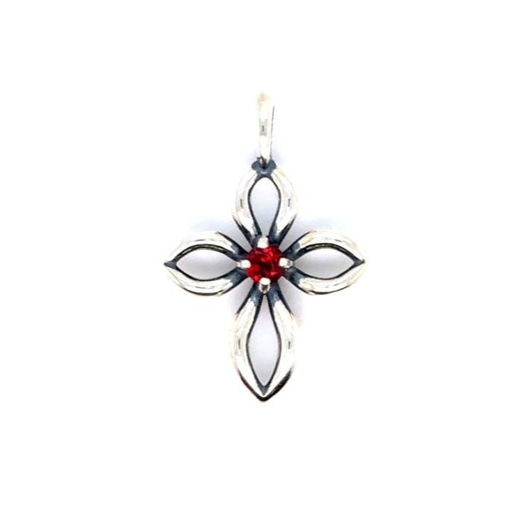 James Avery Sterling Silver Remembrance Birthstone Cross Pendant