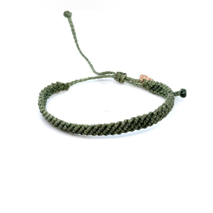 Pura Vida Olive Green Braided Macrame Bracelet