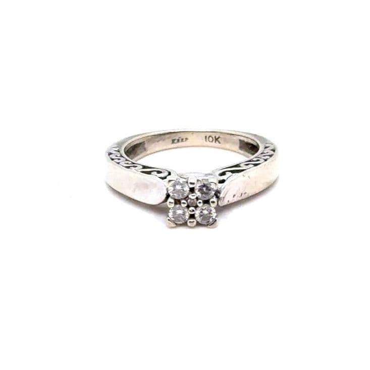 KEEPSAKE the Label 10K White Gold Four-Stone Cluster Ring