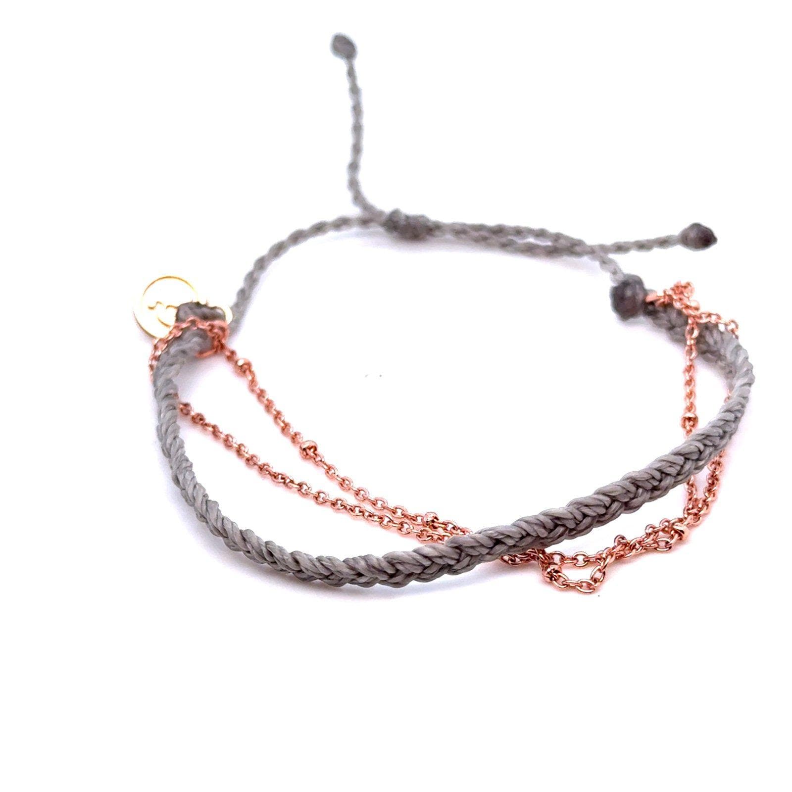 Pura Vida Braid Double Rose Gold Chained Bracelet