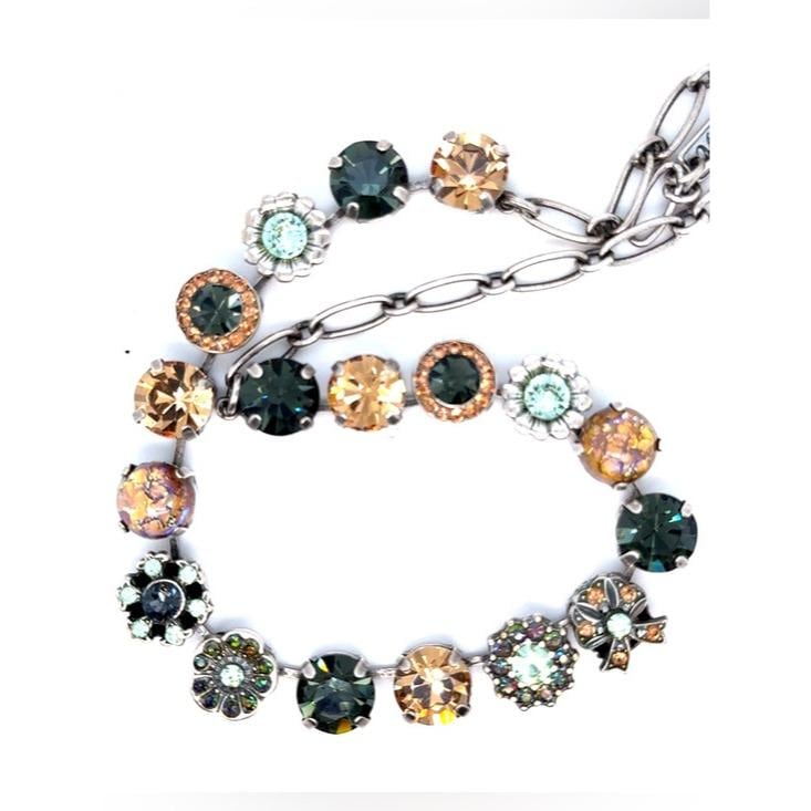Mariana Crystal Multi-Color Round/Flower Station Necklace
