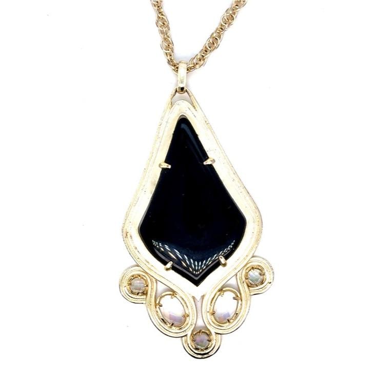 Kendra Scott Gold Black & Iridescent Stones Teresa Necklace