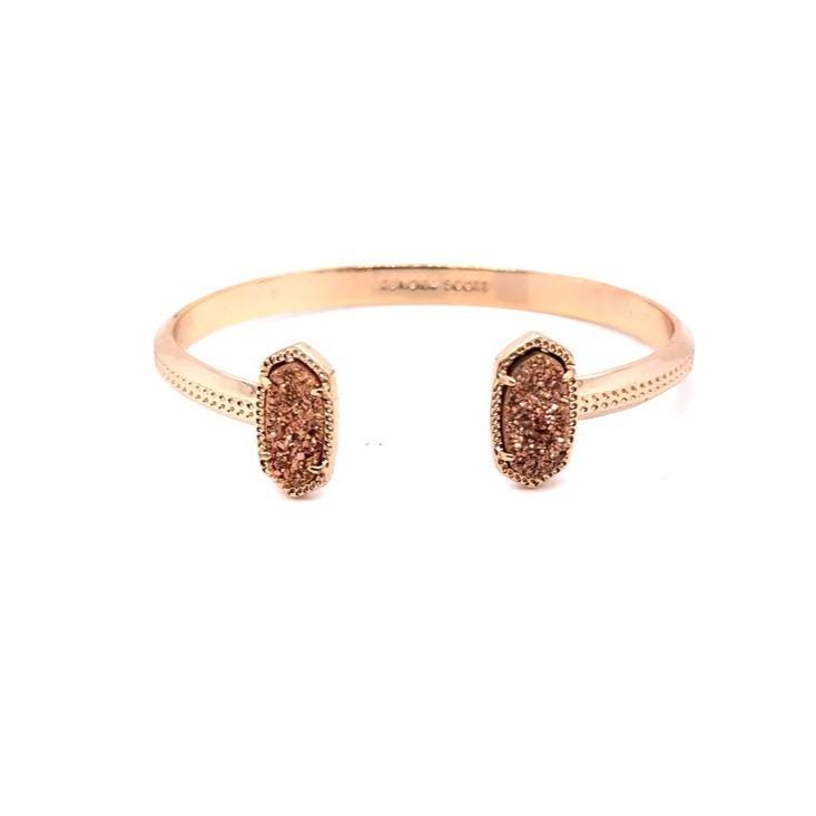 Kendra Scott Elton Rose Gold Druzy Open Cuff Bracelet