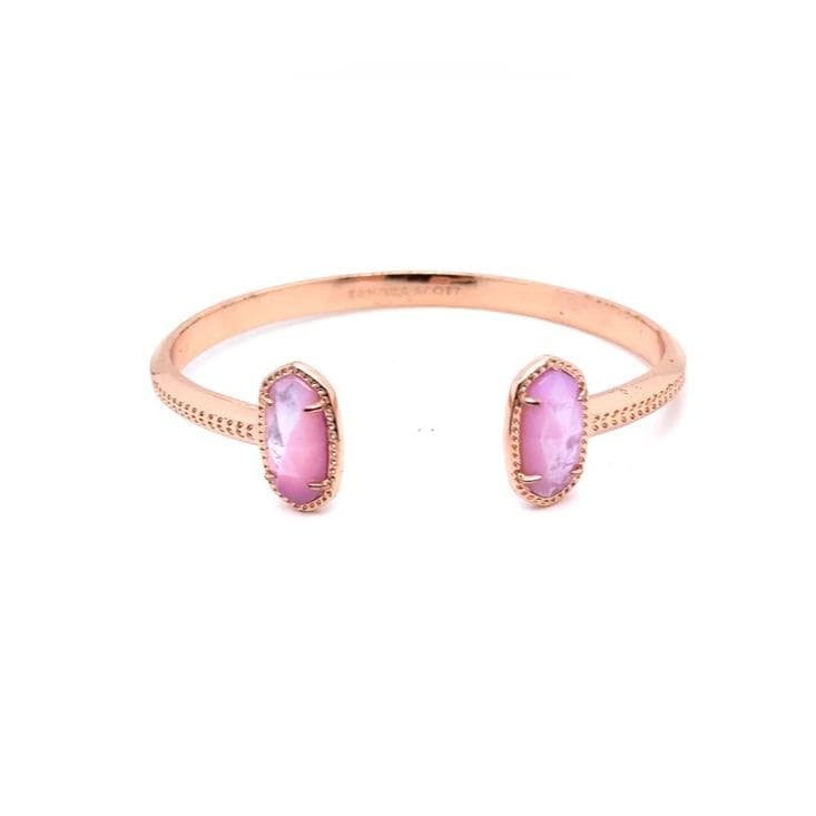 Kendra Scott Elton Rose Gold-Tone Open Cuff in Lilac Mother Of Pearl