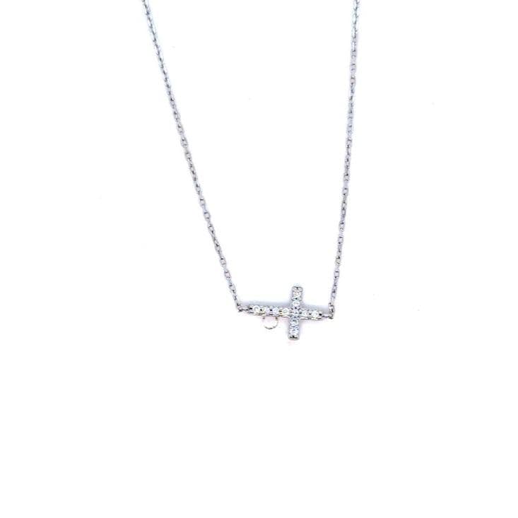 Kendra Scott 14K White Gold Diamond Sideways Cross Necklace