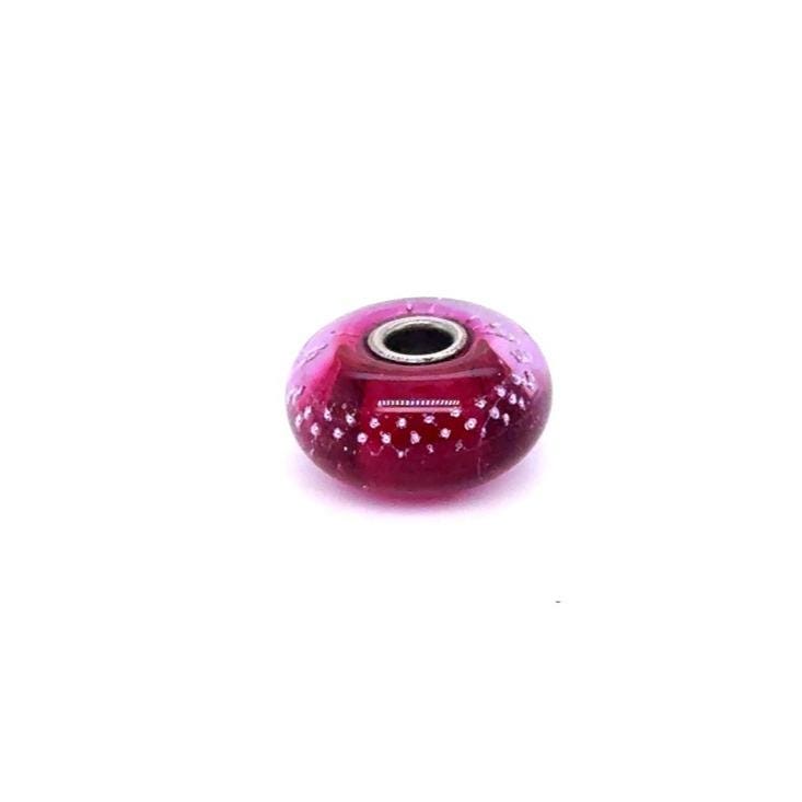 Trollbeads Silver Trace Pink Bead