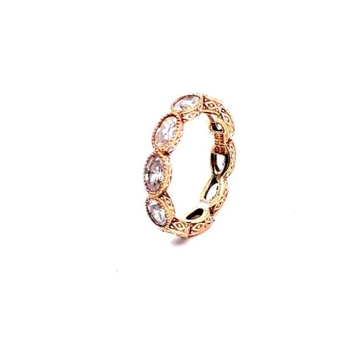 Judith Ripka Rose Gold Oval Cz Eternity Ring