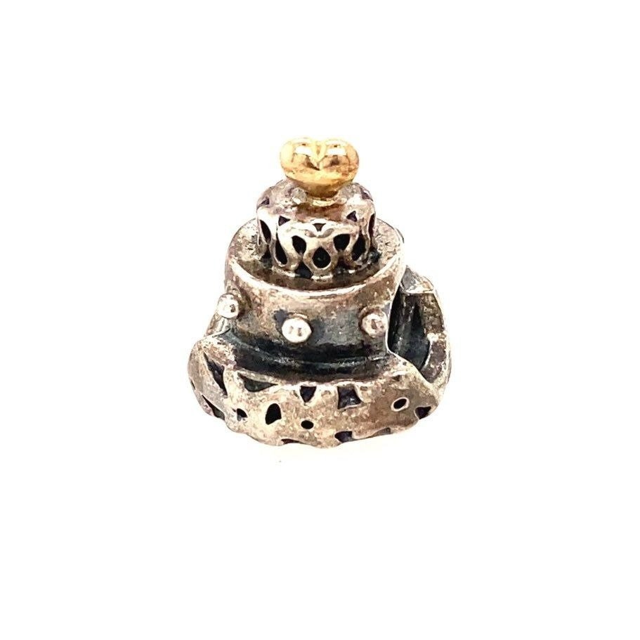 Pandora Two Tone Wedding Cake Charm