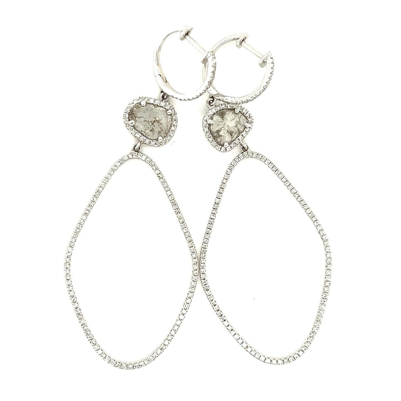 Women's 14k Stone & Diamonds Dangle Earrings