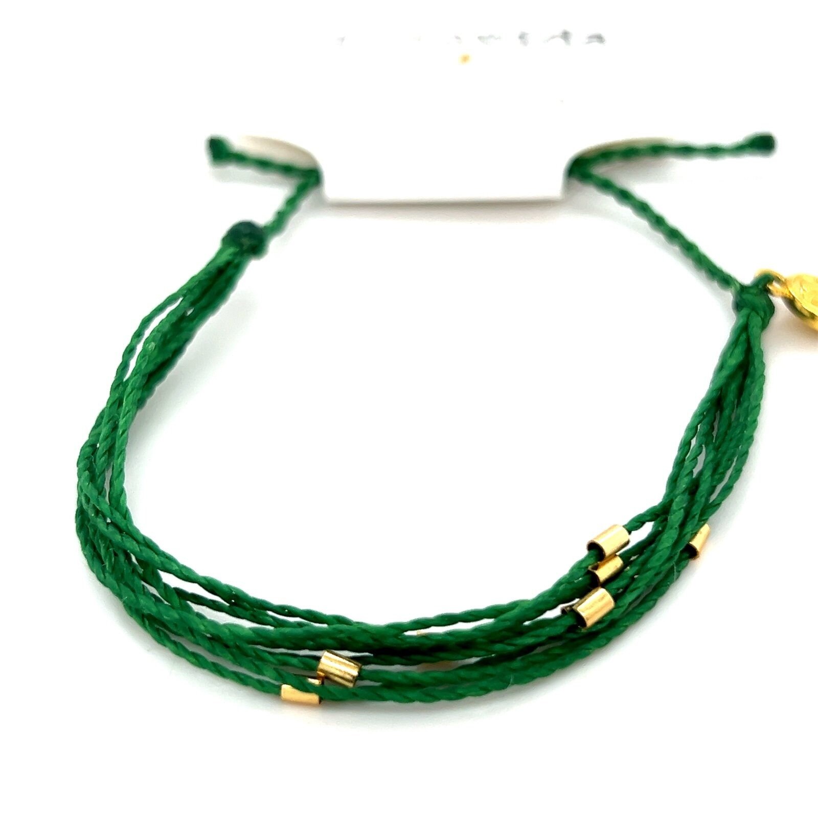 Pura Green with Gold Beads Bracelet