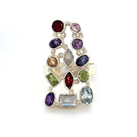 Multi-Stone Silver 925 Ring