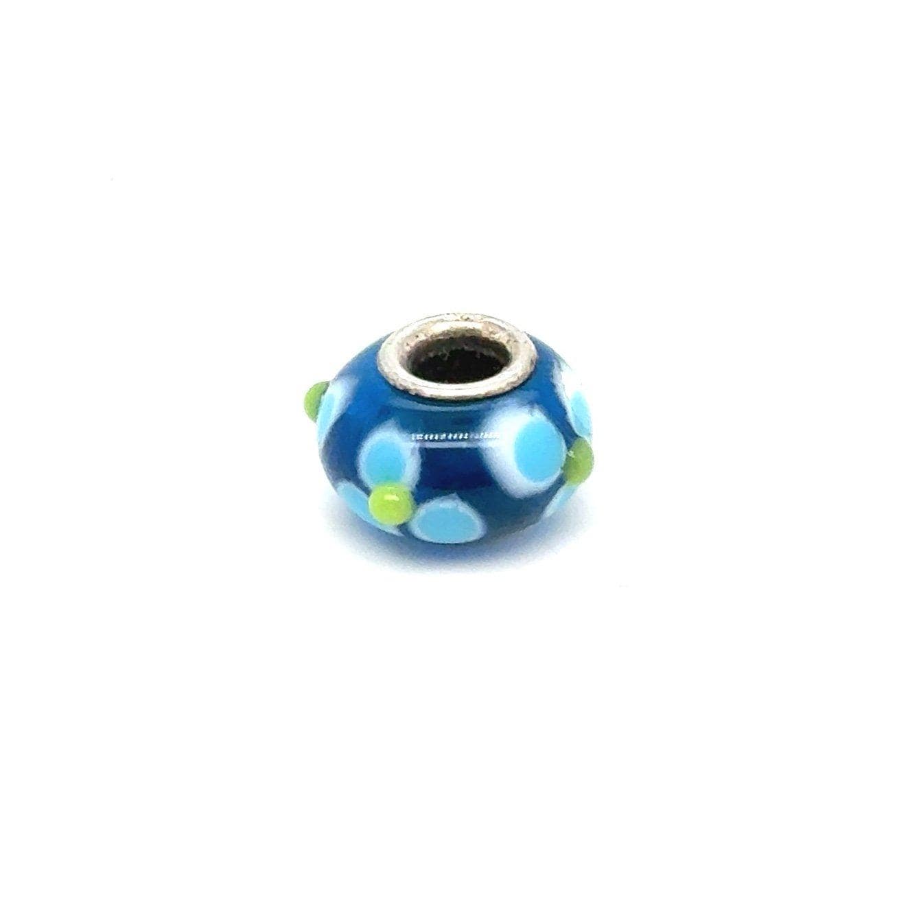 925 Silver Blue Milano Glass Flower Charm