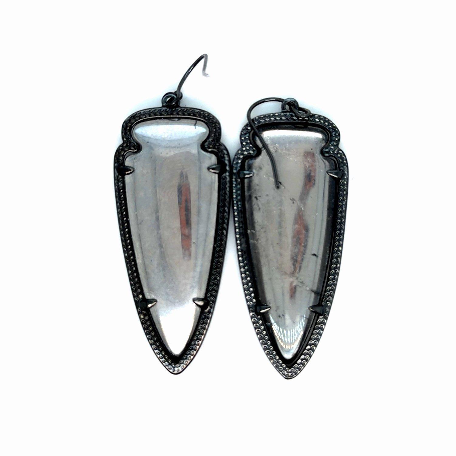 Kendra Scott Rock Mirror Skylar Gunmetal Earrings