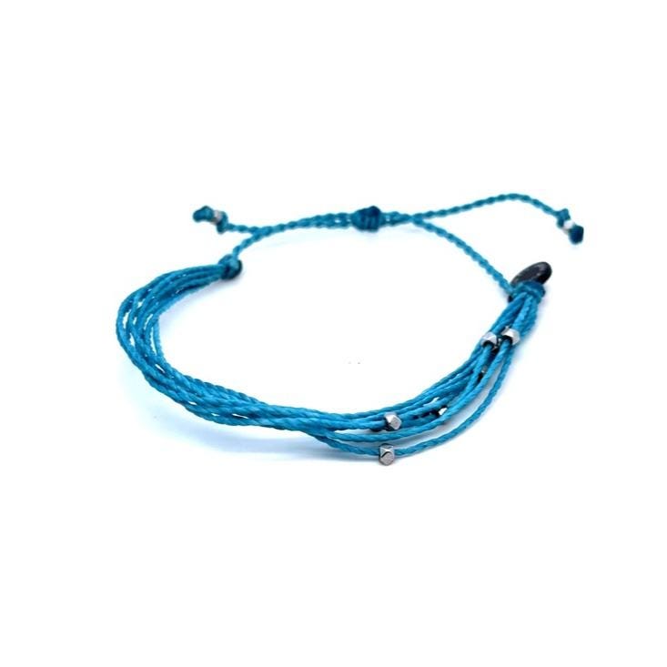 Pura Vida Men’s Braided Turquoise Cord Bracelet with Silver Accents