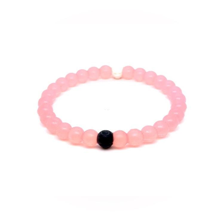 Lokai Pink Beaded Bracelet with Black Accent Bead