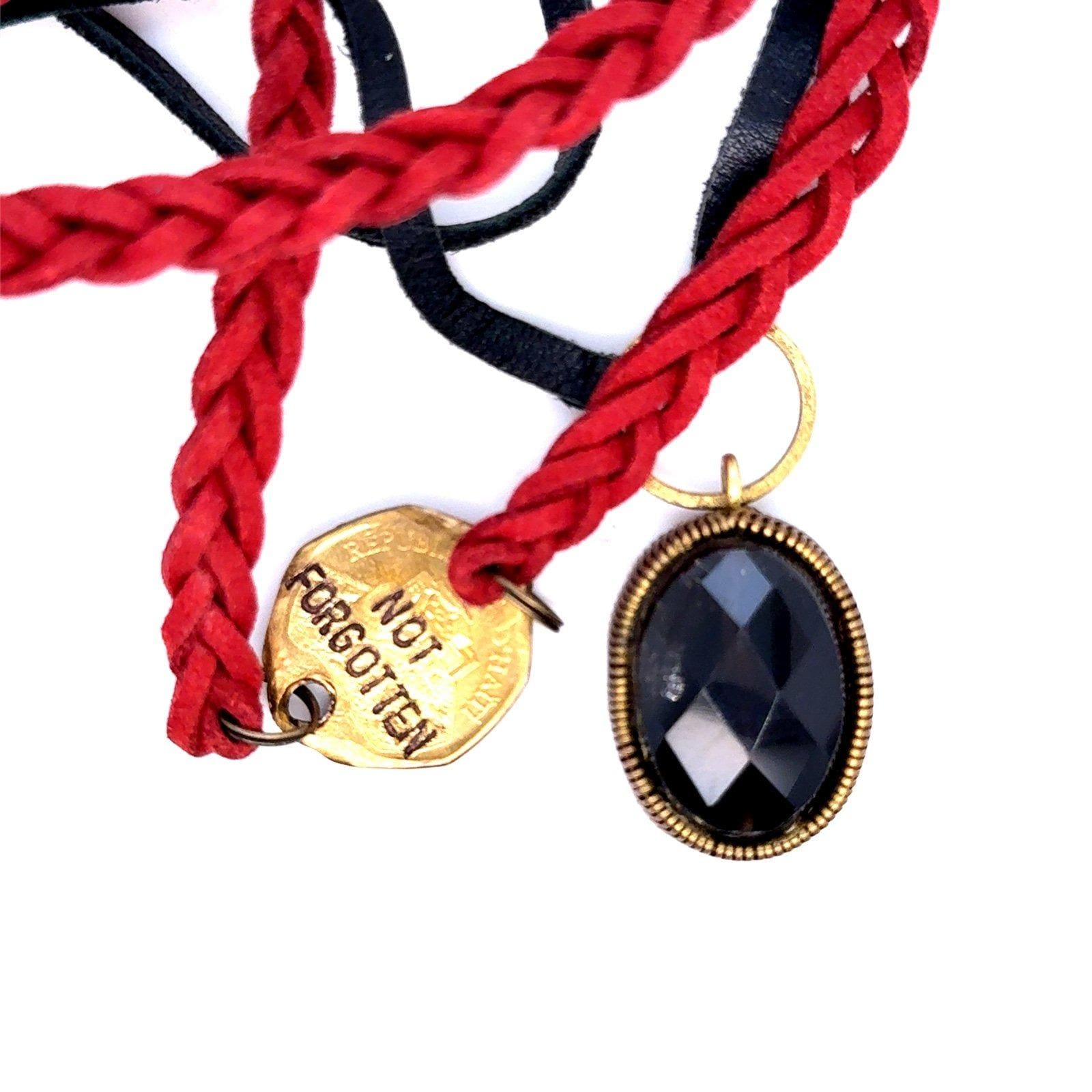Not Forgotten & Black Stone Necklace (n3)