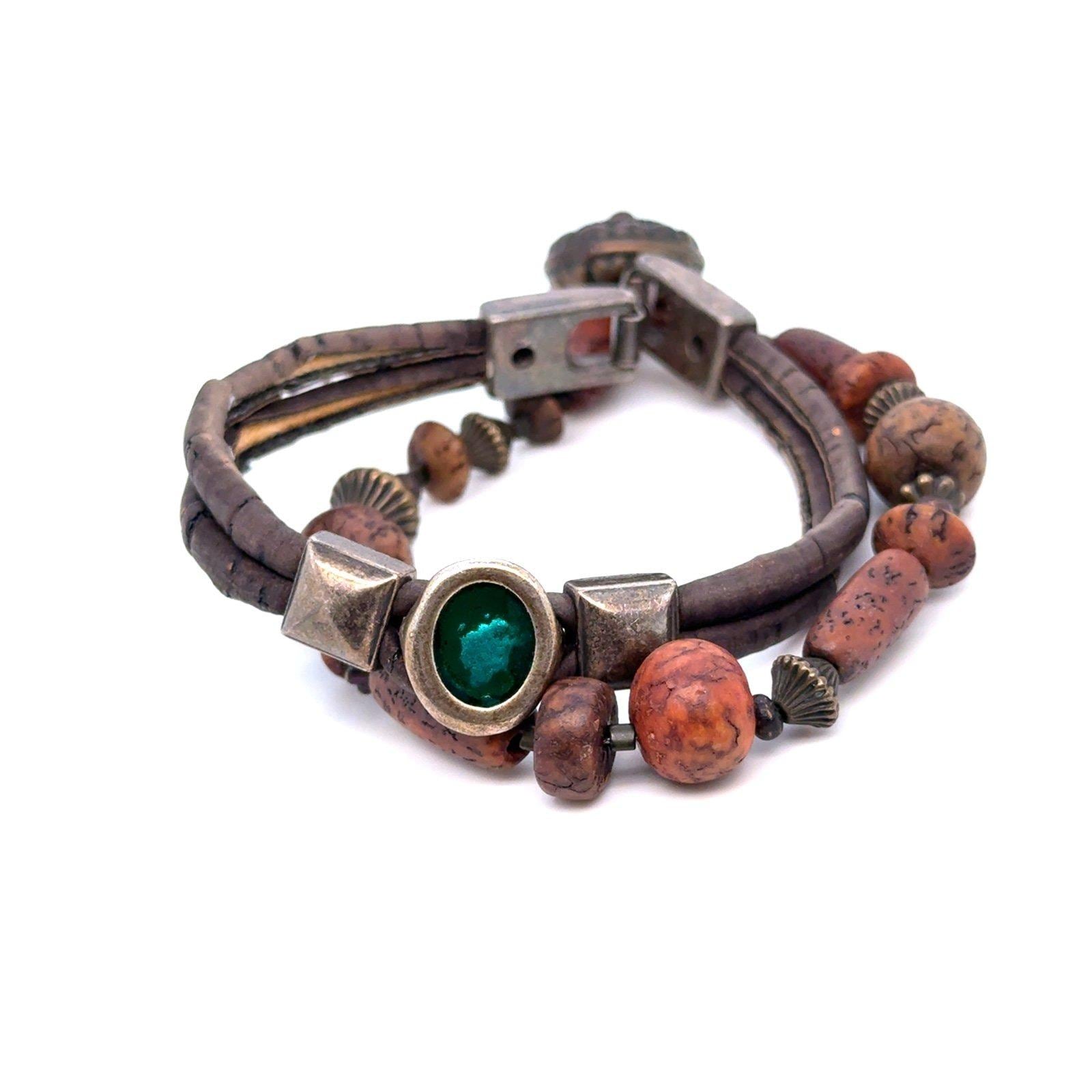 Green & Brown Beaded Bracelets (d)