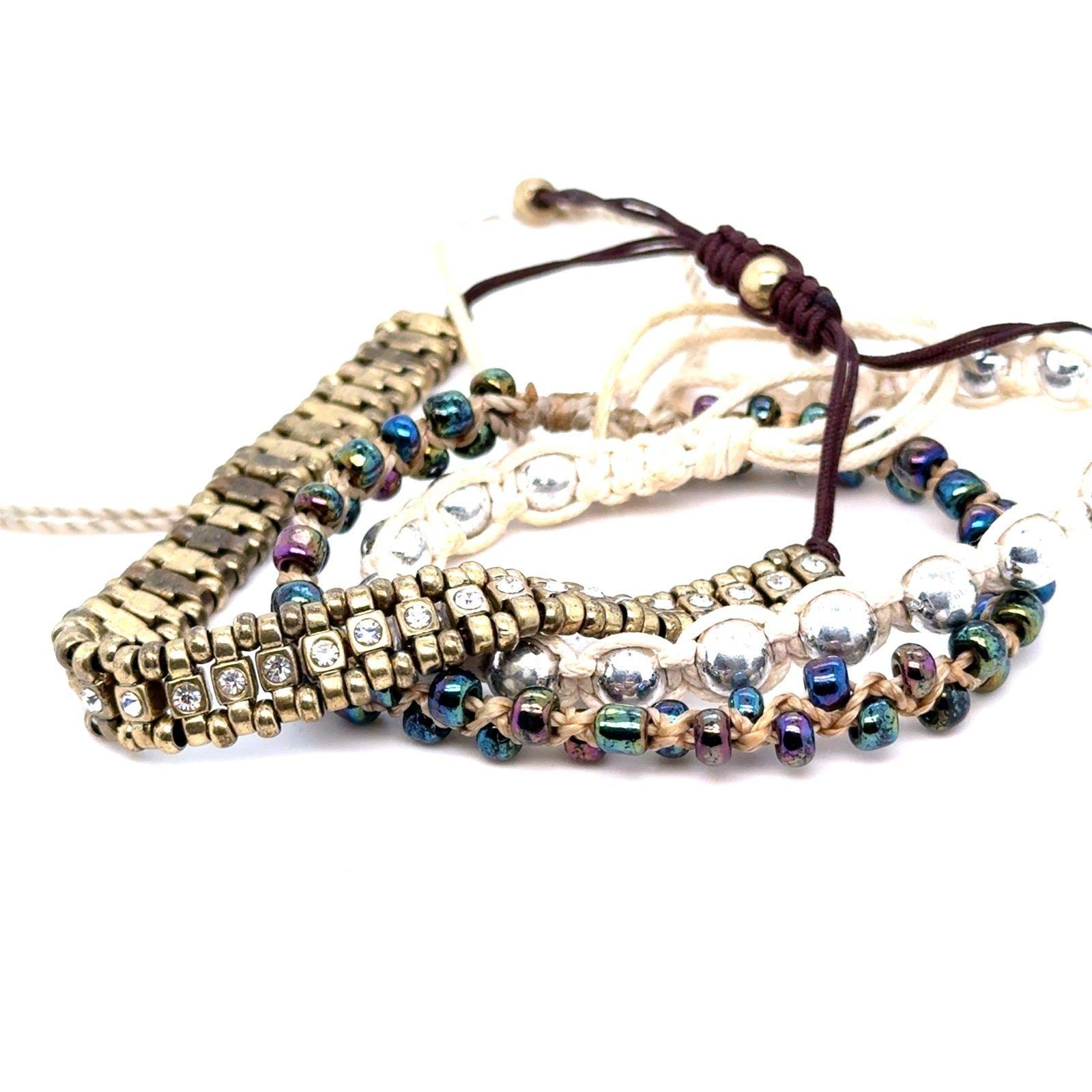 3 Adjustable Beaded Bracelets (d)