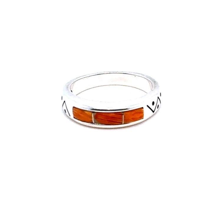 Sterling Silver 925 Inlay Band Ring