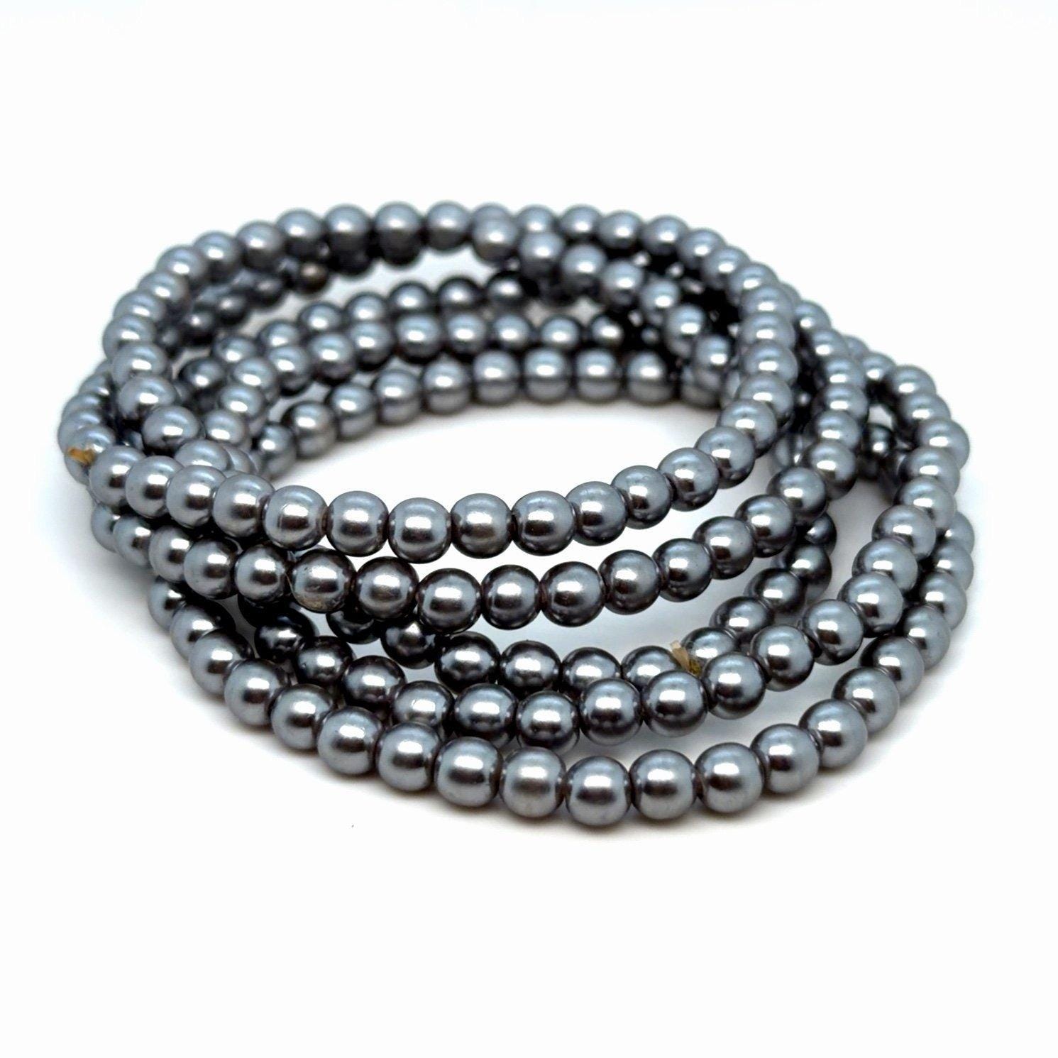5 Sets Black Pearl Bracelets