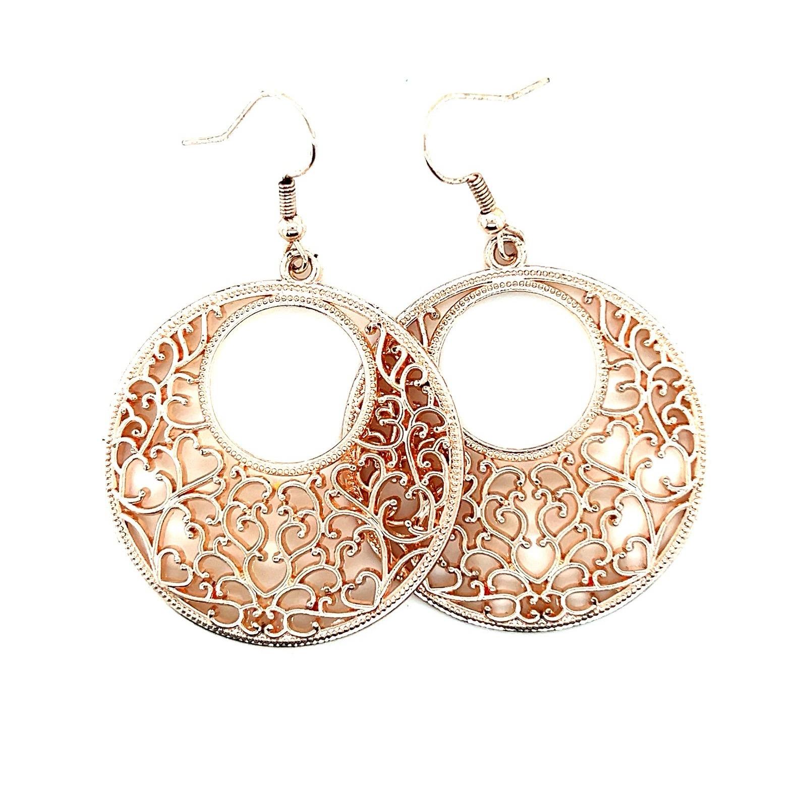 Rose Gold Circle Earrings