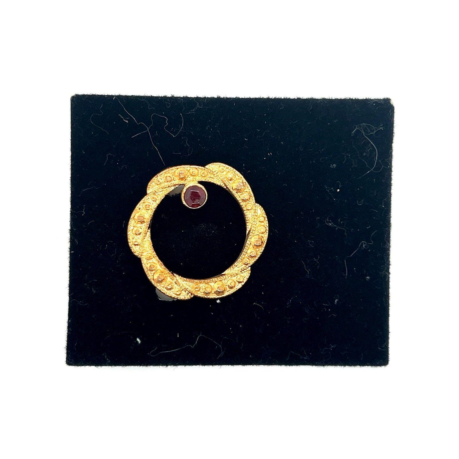 Faux Garnet (?) Brooch