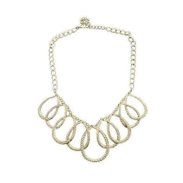 Gold Tone Teardrop Link Necklace