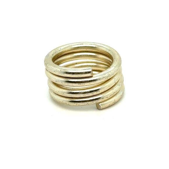 Stacked Spiral Band Ring in Silver
