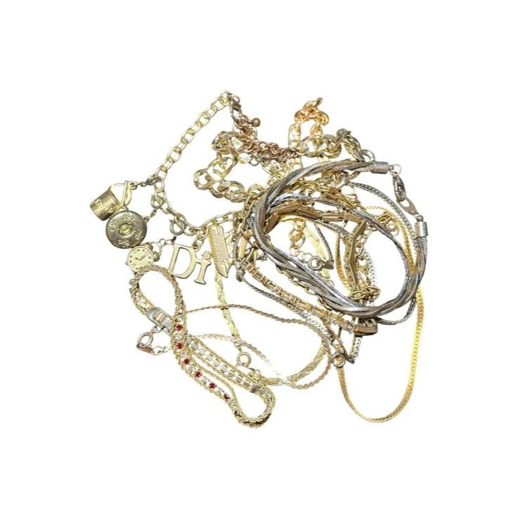 Mixed Metal Women’s Charm Bracelet Lot - Unbranded Gold & Silver (E5)