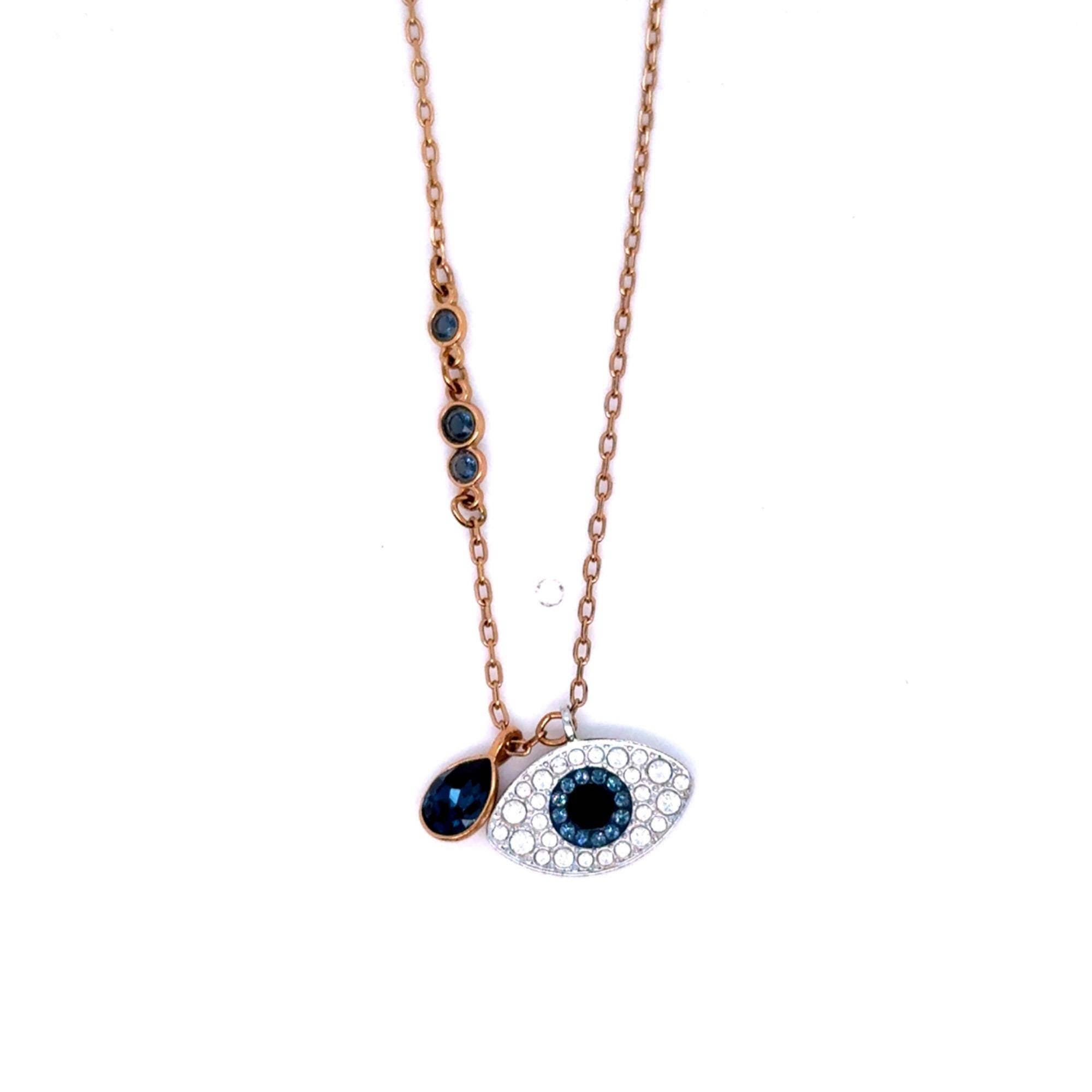 Swarovski Rose Gold Evil Eye Necklace