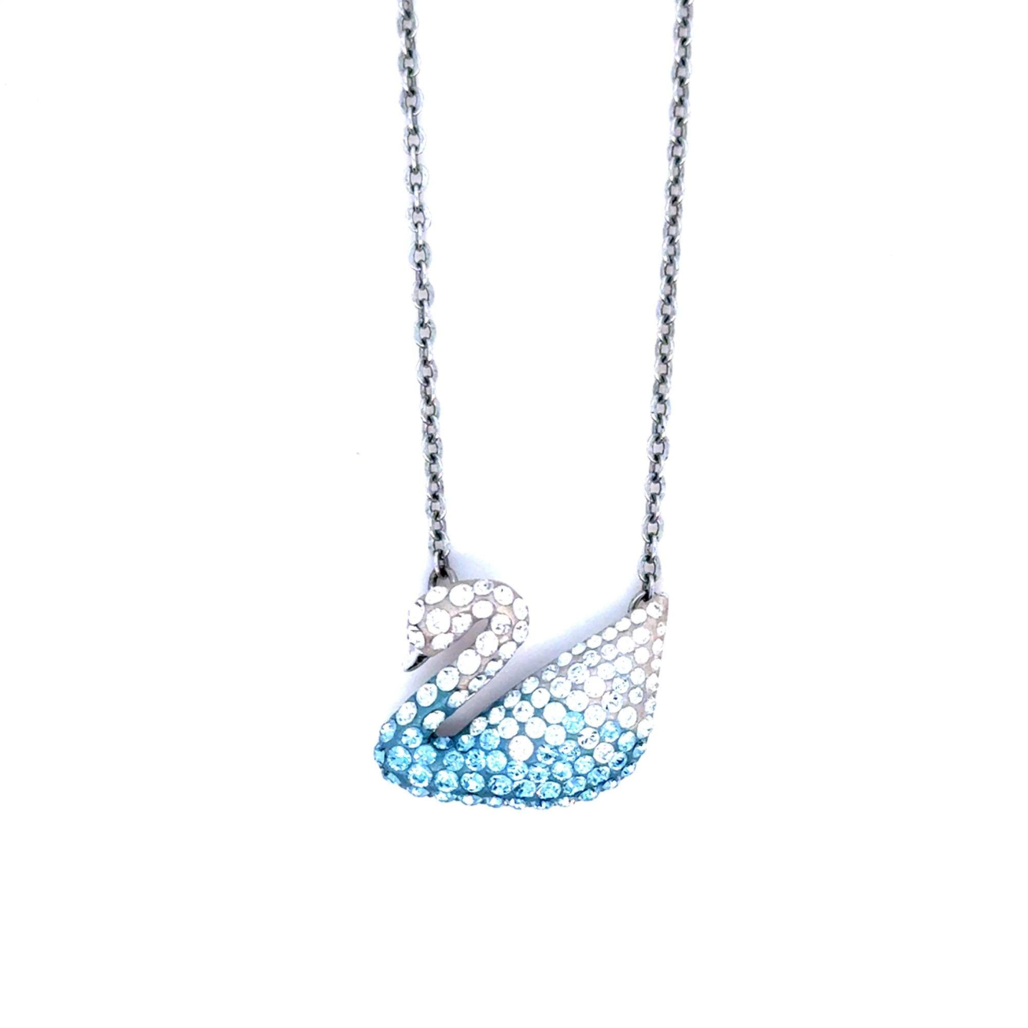 Swarovski Blue/White Swan Necklace