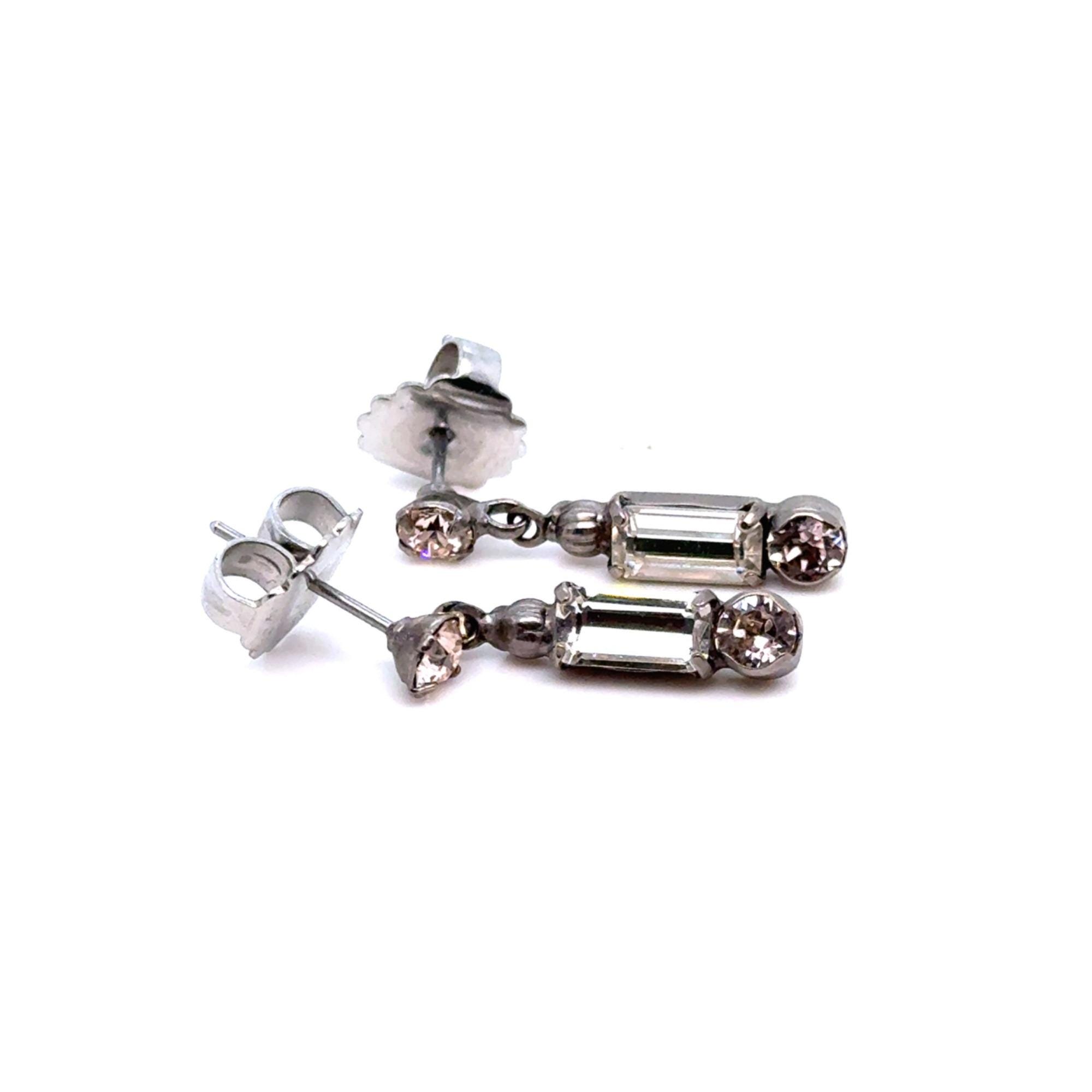 Sorrelli Baguette/Round Stone Drop Earrings