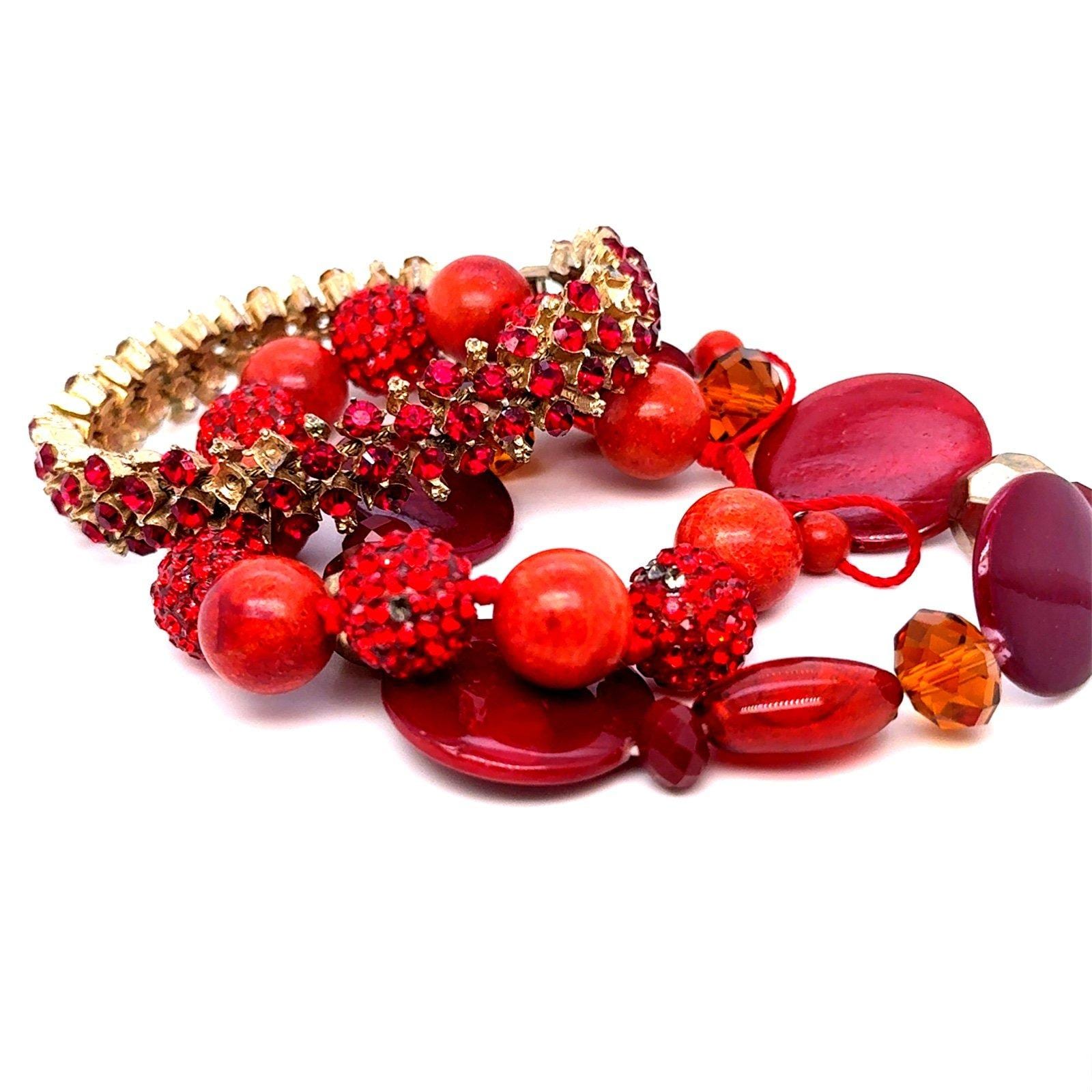 Lot of 3 Red Theme Bracelets