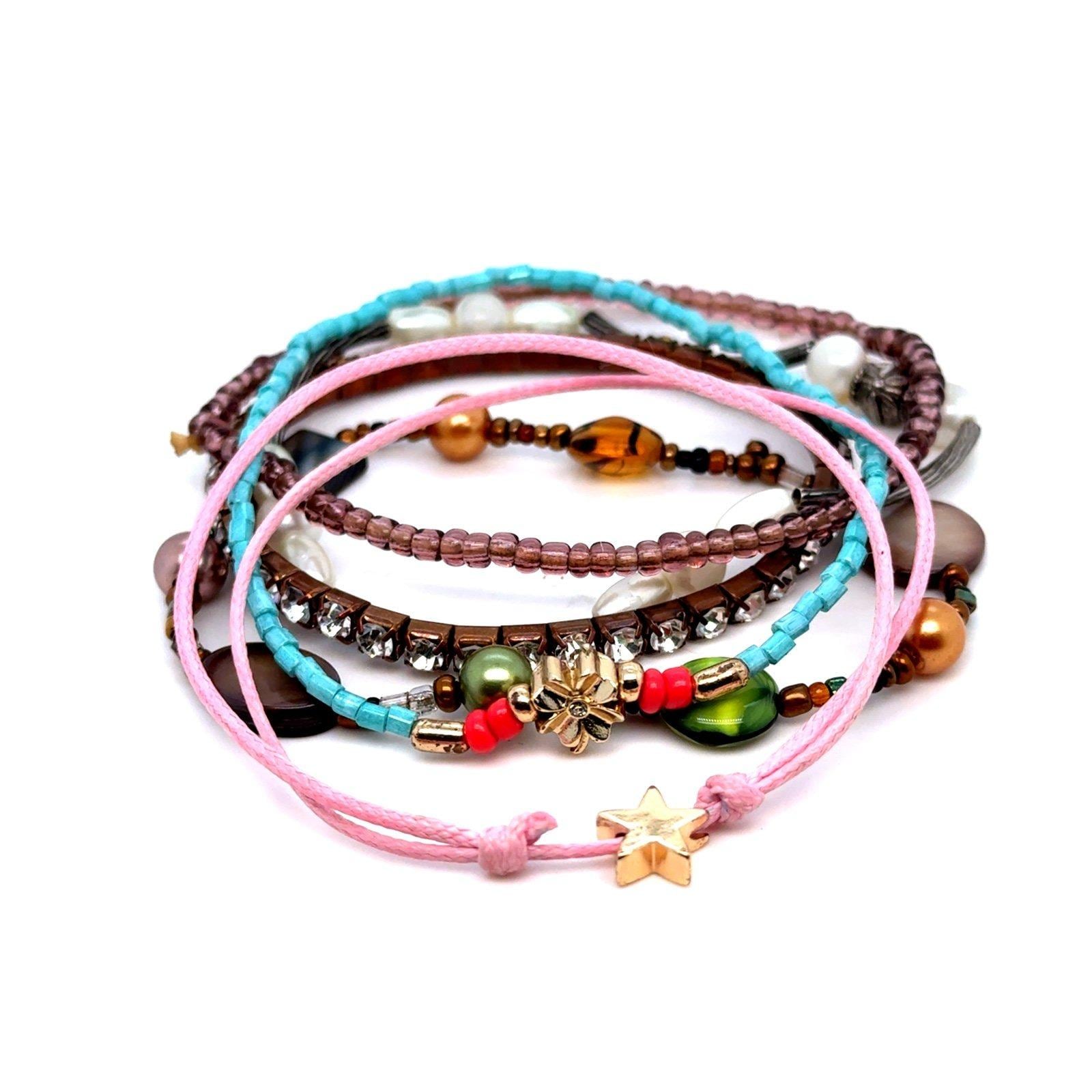 Stack of Stretchable & Adjautable Bracelets (d)
