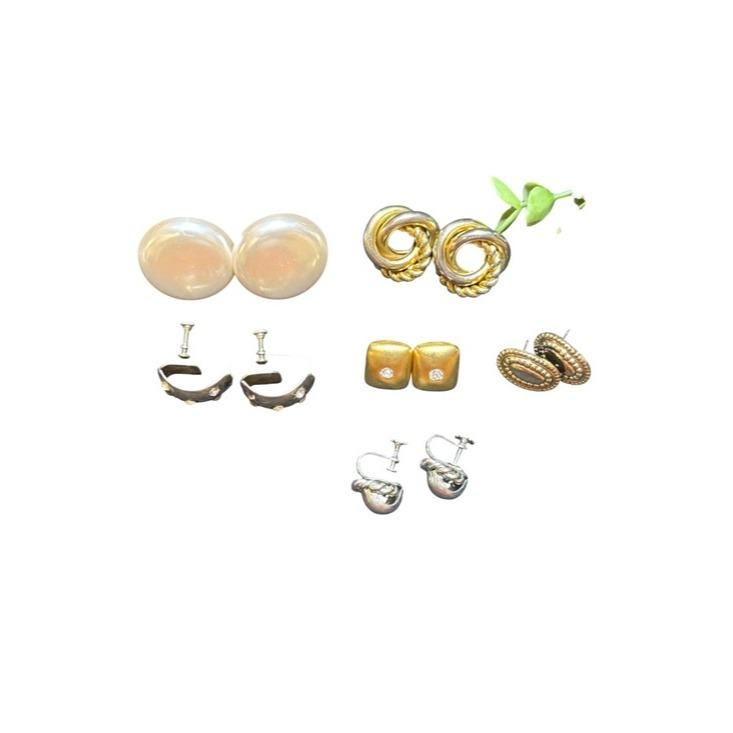 Mixed Set of Women's Gold and Silver Tone Earrings