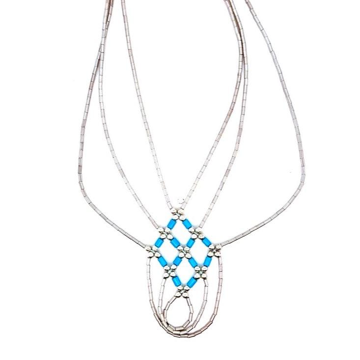 Handmade Sterling Silver Necklace with Turquoise Accents