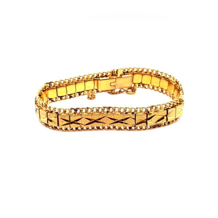 Gold-Tone Textured Link Bracelet (E5)
