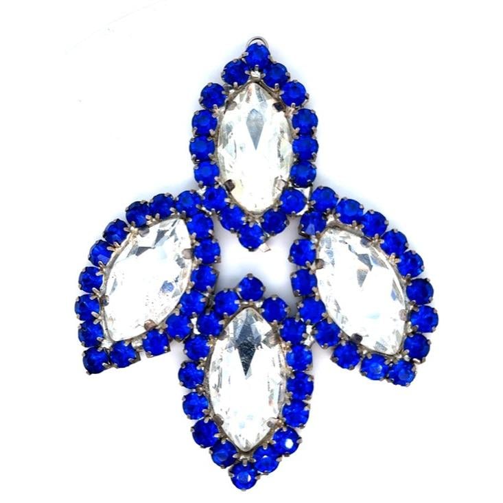 Crystal Marquise Drop Pendant with Cobalt Blue Accents