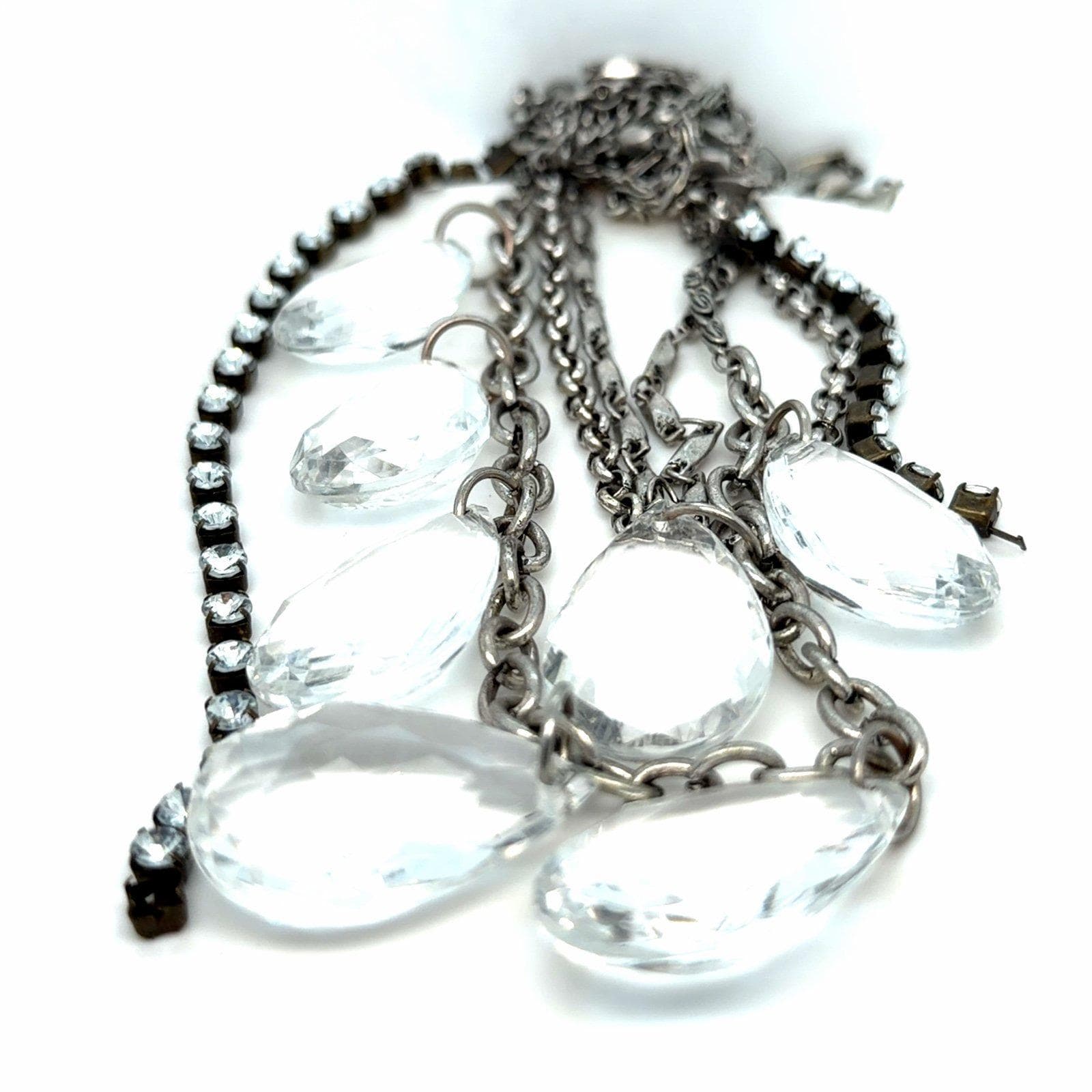 Crystal Drop Multi-Strand Necklace