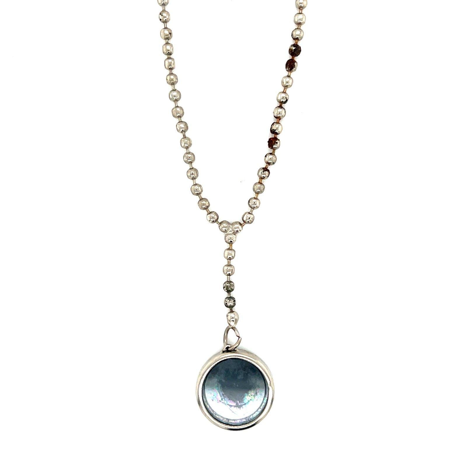 Circle Drop Y Beaded Necklace