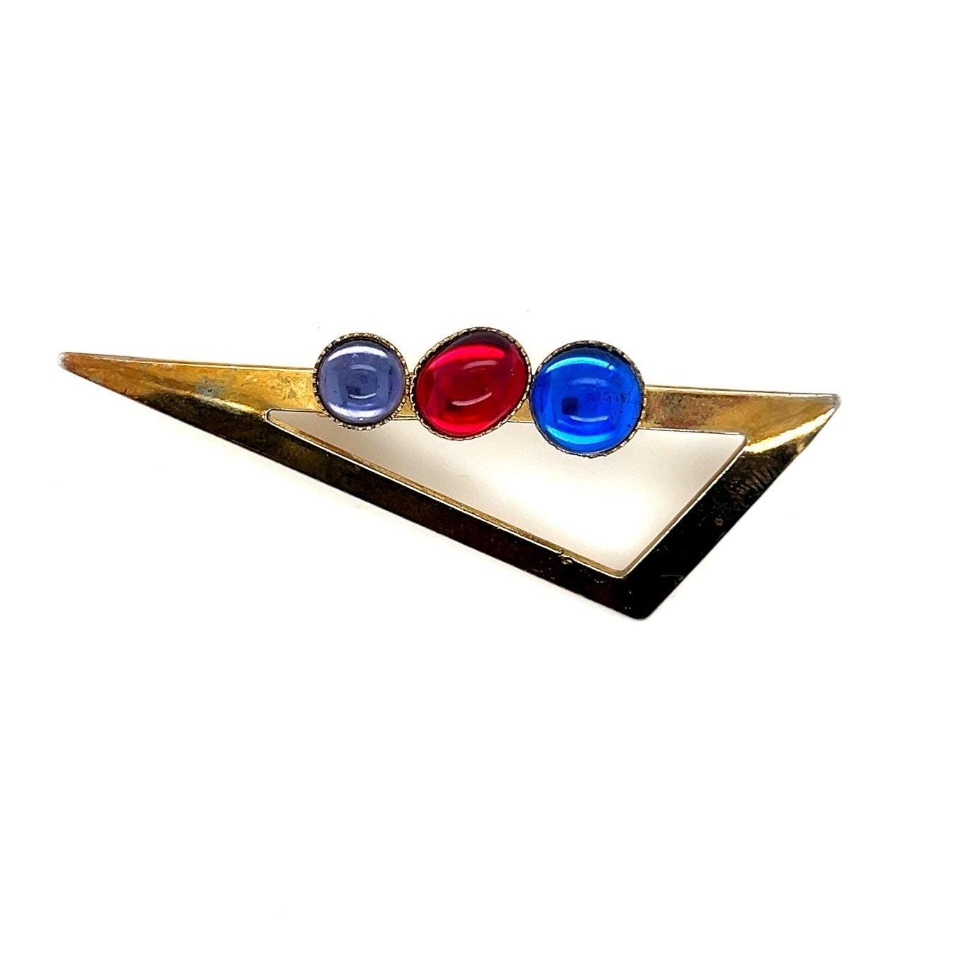 Triangular Brooch with Stones