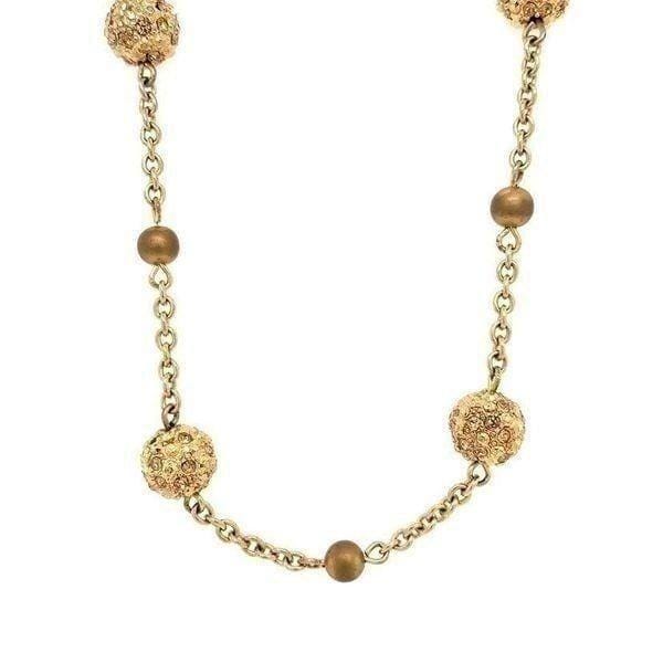 Golden Balls Station Necklace (n3)