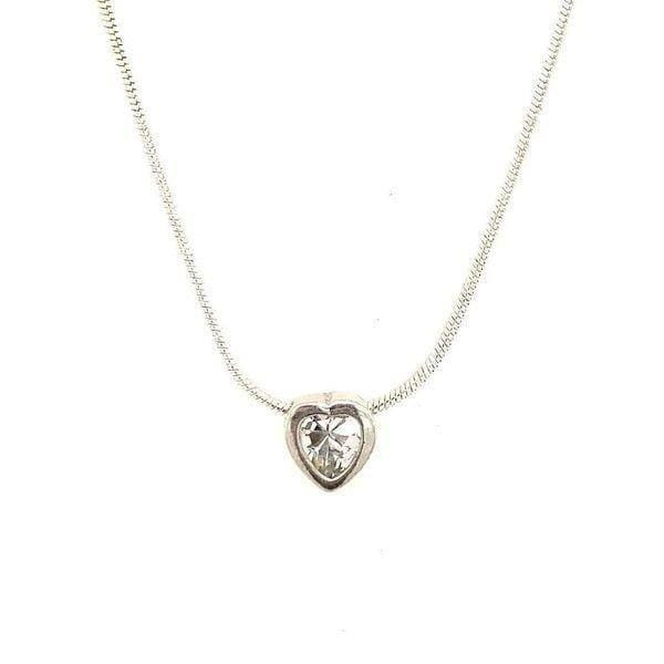 CZ Heart Pendant Necklace