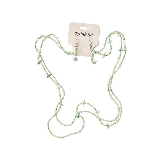 New Green Necklace & Earrings Set