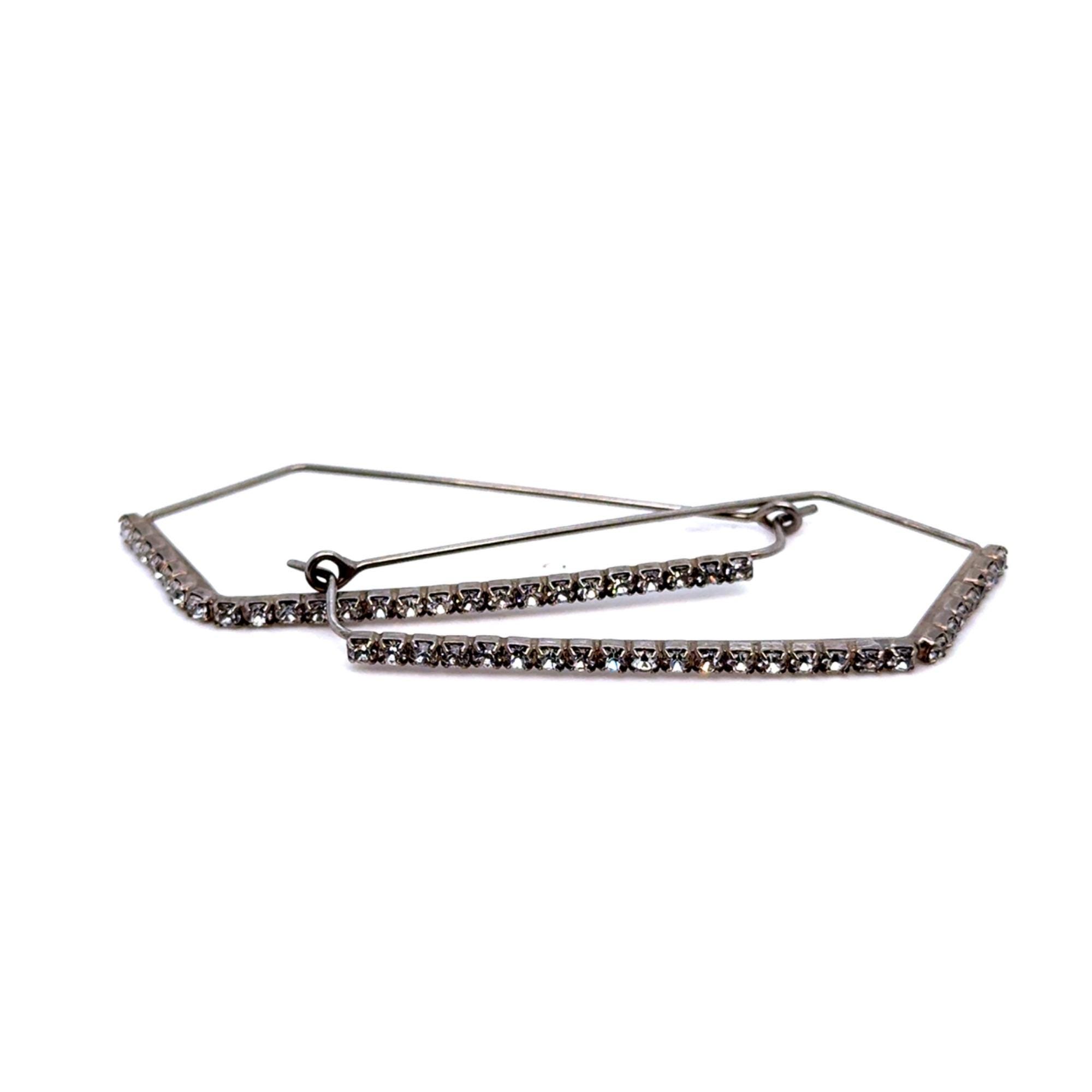 Sorrelli Geometric Rhinestones Hoops Earrings