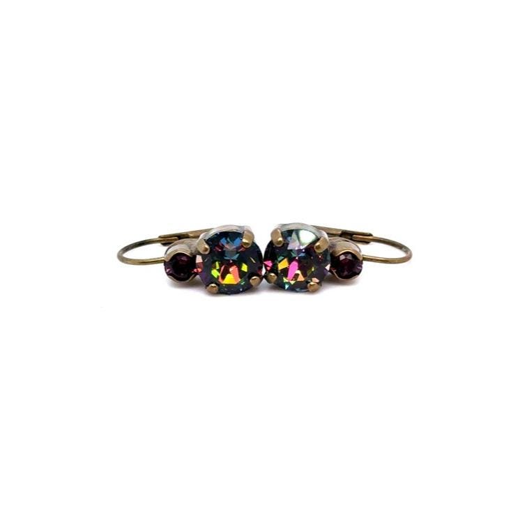 Sorrelli Iridescent Mystic Crystal Drop Earrings with Purple Accents