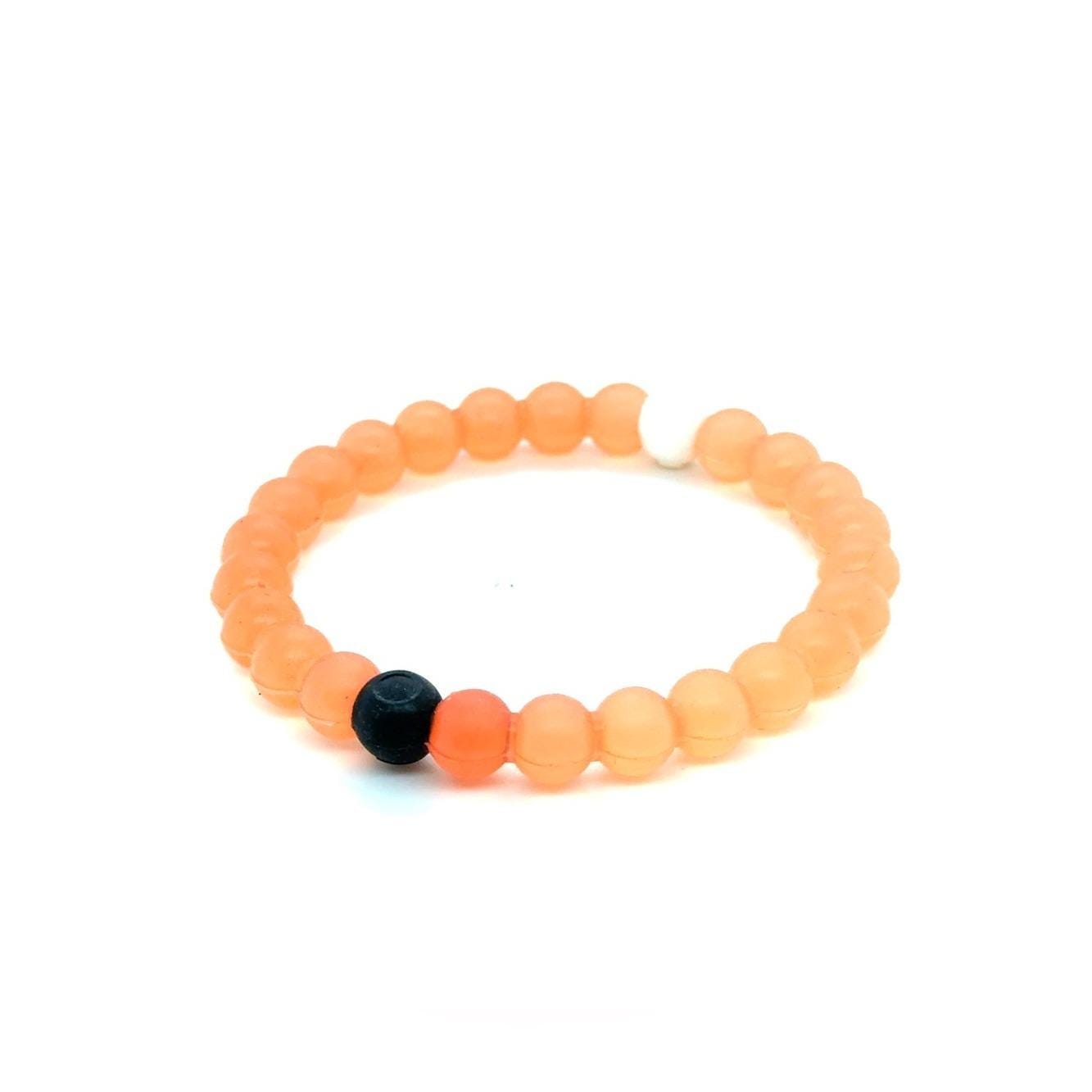Lokai Light Orange Stretch Beaded Bracelet with Black Accent