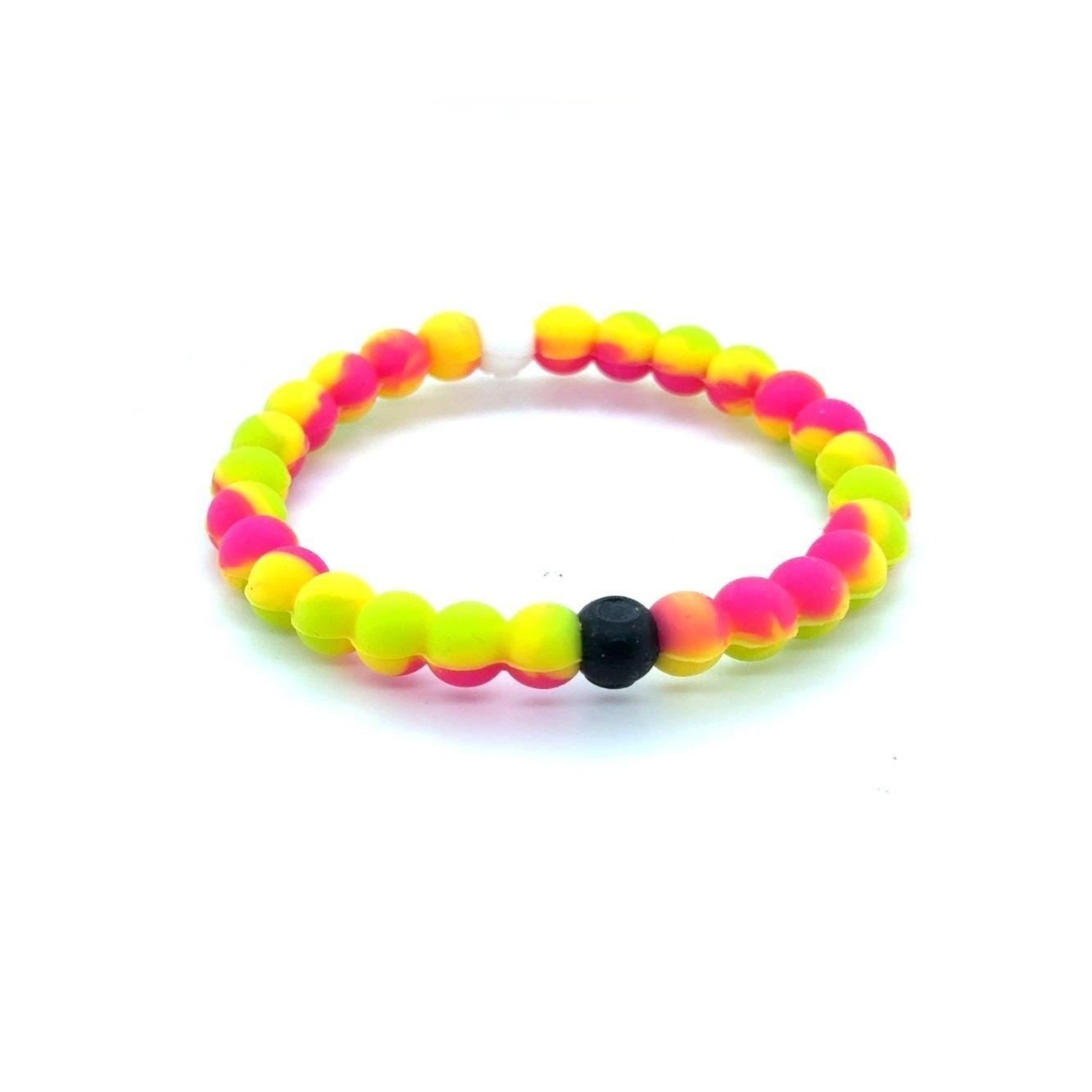 Lokai Neon Pink Yellow Green Beaded Bracelet