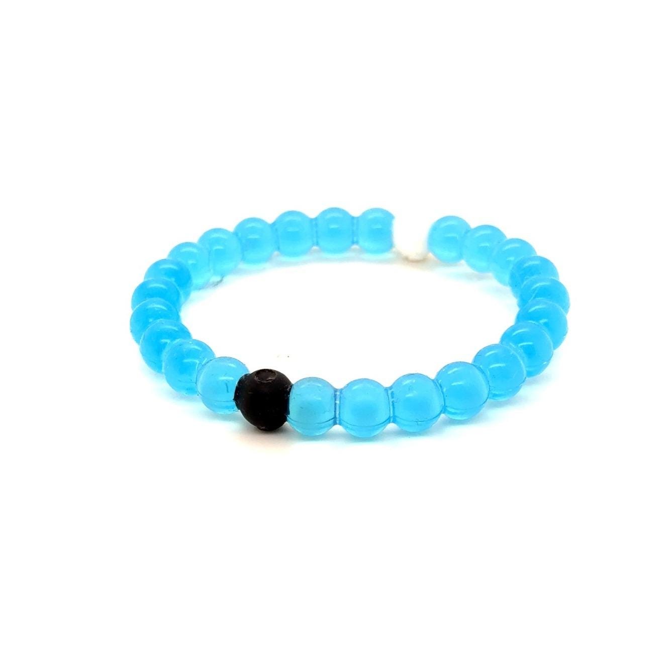 Lokai Blue Beaded Bracelet with Black Accent